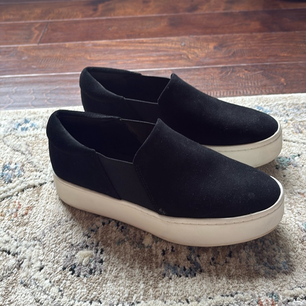VINCE | Black Suede Warren Slip Ons